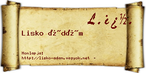 Lisko Ádám névjegykártya